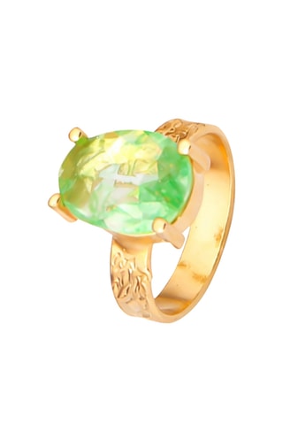 Bague - Plaqué or jaune et zircon