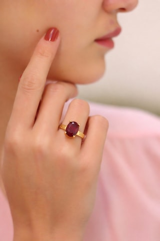 Bague - Plaqué or jaune et zircon