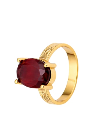 Bague - Plaqué or jaune et zircon