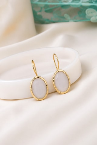 Boucles d'oreilles - Plaqué or jaune et pierres de lune