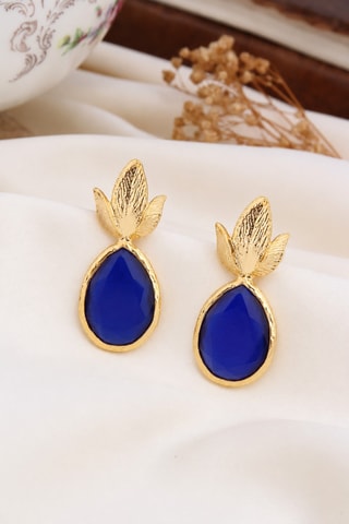 Boucles d'oreilles - Plaqué or jaune et œils-de-chat