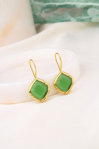 Boucles d'oreilles - Plaqué or jaune et agates