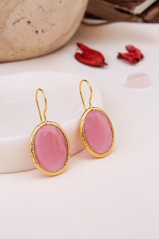 Boucles d'oreilles - Plaqué or jaune et quartz