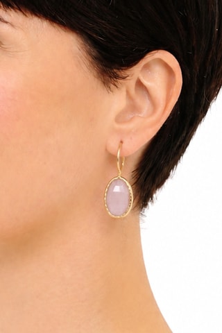 Boucles d'oreilles - Plaqué or jaune et quartz