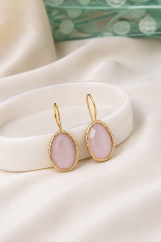 Boucles d'oreilles - Plaqué or jaune et quartz
