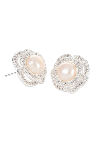Boucles d'oreilles - Plaqué or blanc