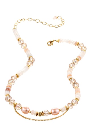 Collier - Plaqué or jaune et pierres de lune