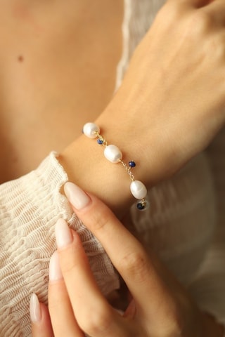 Bracelet - Zircons et perles de culture