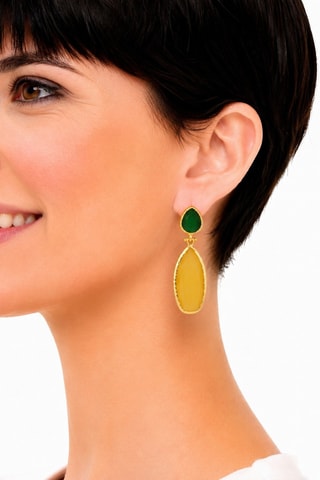 Boucles d'oreilles - Plaqué or jaune et œils-de-chat