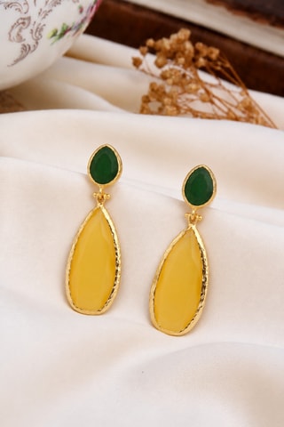 Boucles d'oreilles - Plaqué or jaune et œils-de-chat