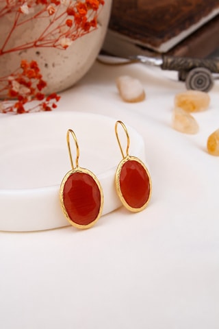 Boucles d'oreilles - Plaqué or jaune et agates
