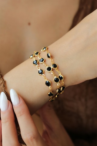 Bracelet 3 rangs - Noir