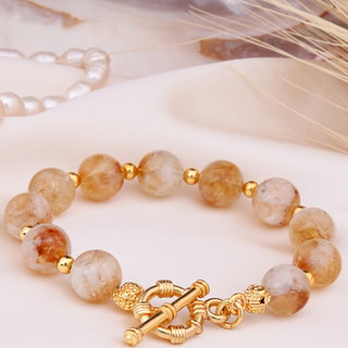 Bracelet - Laiton plaqué or et citrine