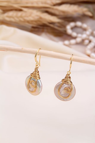 Boucles d'oreilles - Plaqué or jaune et perles de culture