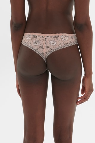Tanga en dentelle Festive - Rose