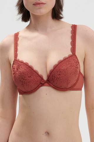 Soutien-gorge push-up Singulière - Rouge brique