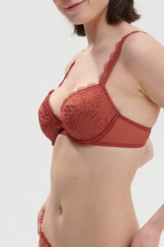 Soutien-gorge push-up Singulière - Rouge brique