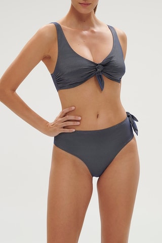 Bas de maillot taille haute Daphne - Gris foncé