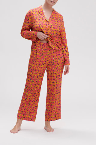 Pantaloni pigiama a vita alta Songe - Rosa e giallo
