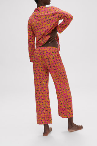 Pantaloni pigiama a vita alta Songe - Rosa e giallo