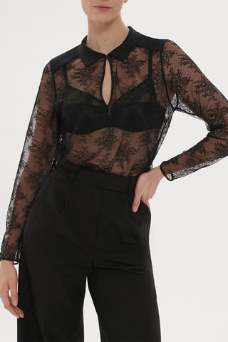 Blusa in pizzo Eve - Nero