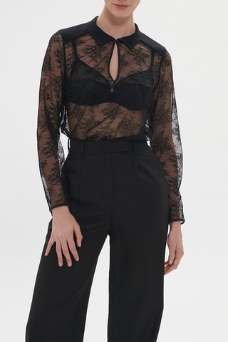 Blusa in pizzo Eve - Nero