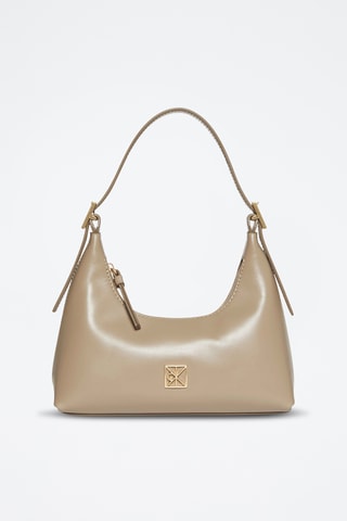 Sac porté épaule en cuir - Taupe