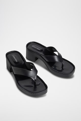 Sandales à talons en cuir - Noir