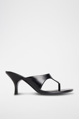 Sandales à talons en cuir - Noir