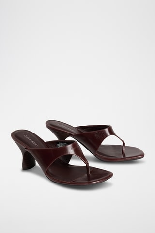 Sandales à talons en cuir - Bordeaux