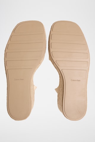 Sandales compensées en cuir nappa - Jaune