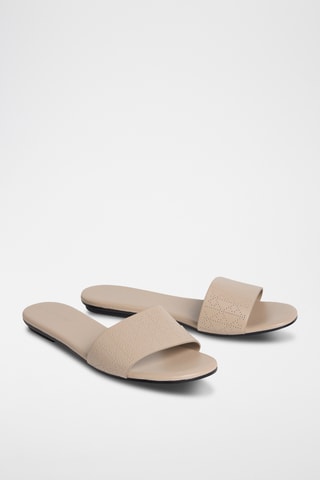 Mules en cuir nappa - Beige
