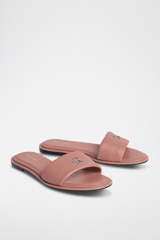 Mules en cuir - Rose poudré
