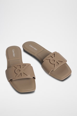 Mules en cuir - Taupe