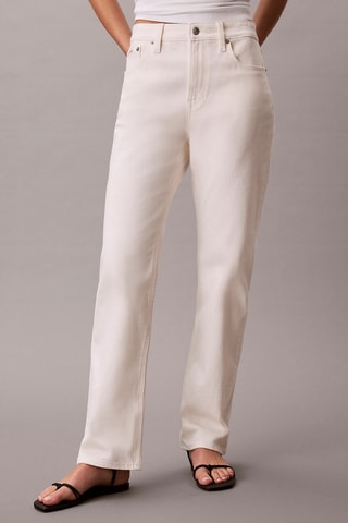 Jean taille haute straight - Blanc