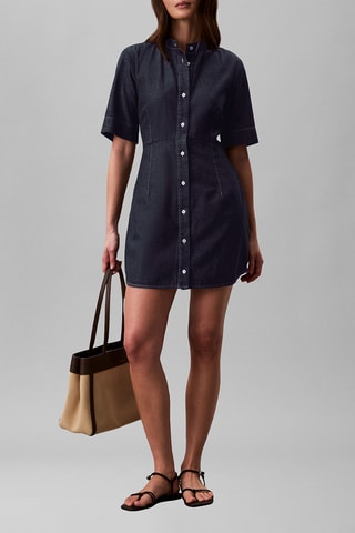 Robe chemise en jean - Bleu foncé