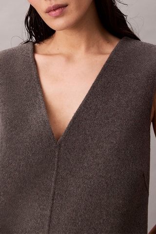 Robe droite en laine - Gris foncé