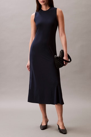 Robe midi - Bleu marine