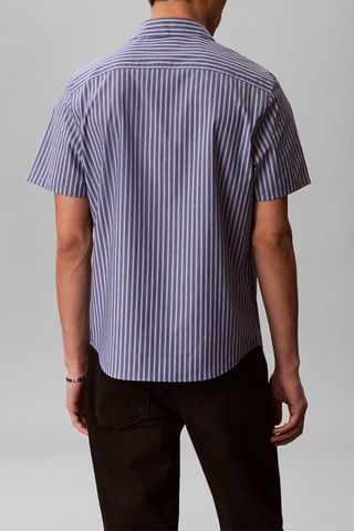 Chemise regular - Bleu foncé et blanc
