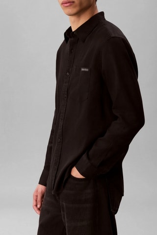 Chemise regular en lin - Noir