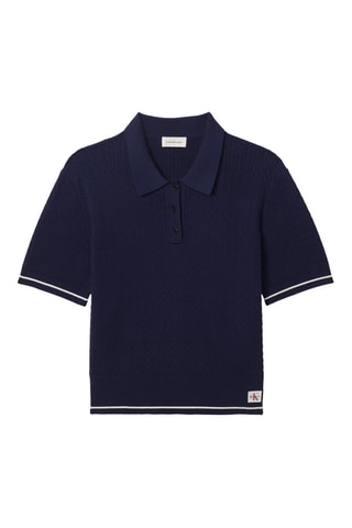 Polo cropped - Bleu nuit