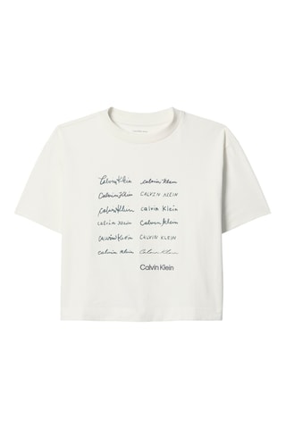 T-shirt boxy cropped - Blanc cassé