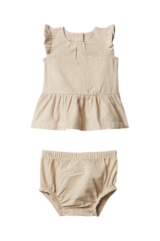 Blouse et bloomer en coton biologique - Beige