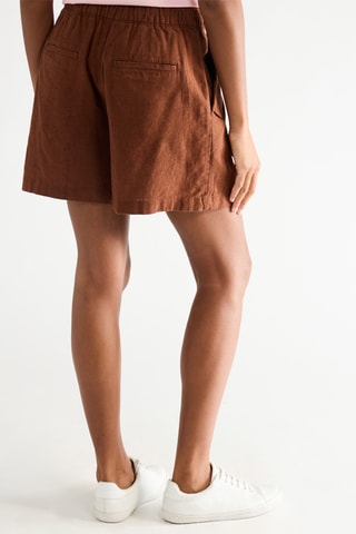 Short en lin - Marron