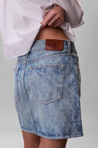 Jupe droite en jean - Bleu