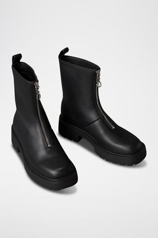 Bottines en cuir - Noir