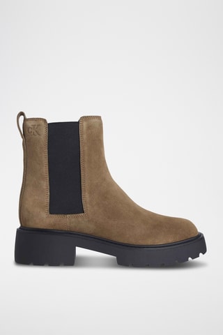 Bottines Chelsea en nubuck Chunky  - Taupe