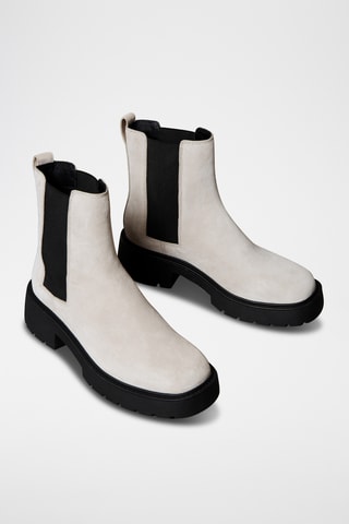 Bottines Chelsea en nubuck - Ecru