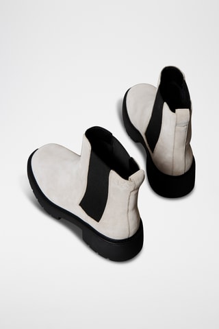 Bottines Chelsea en nubuck - Ecru
