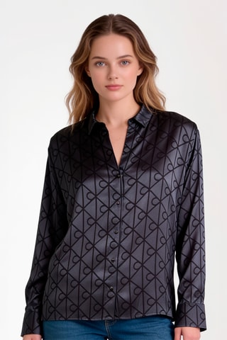 Chemise de pyjama relaxed Aop - Noir